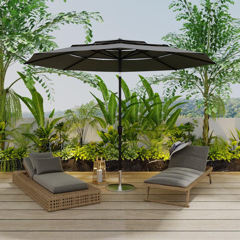 Wayfair 11FT 3-Tier Ventilation Outdoor Patio Umbrella With Crank & Tilt