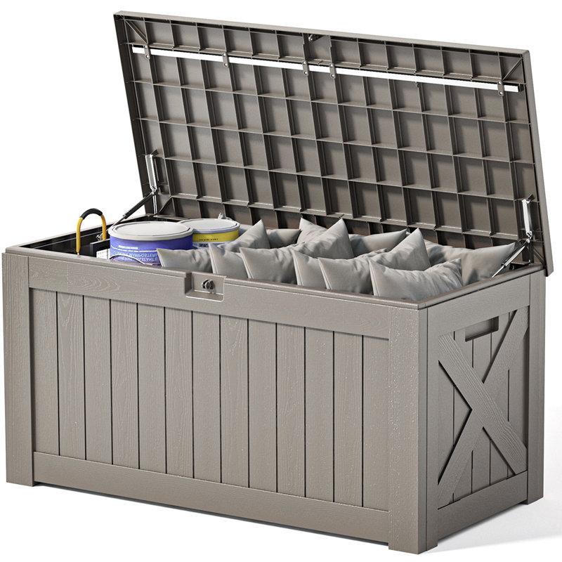 Wayfair 120 Gallons Water Resistant Lockable Deck Box