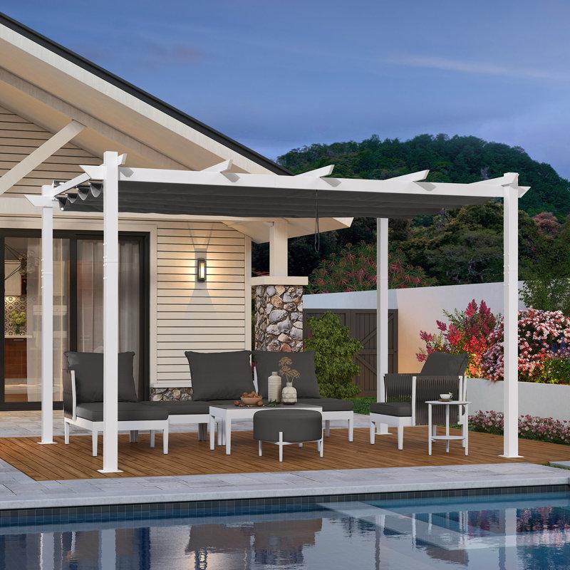 Wayfair 13 Ft. W X 10 Ft. D Aluminium Pergola with Canopy