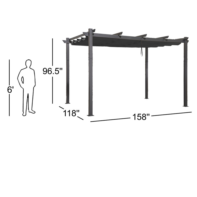 Wayfair 13 Ft. W X 10 Ft. D Metal Pergola With Canopy