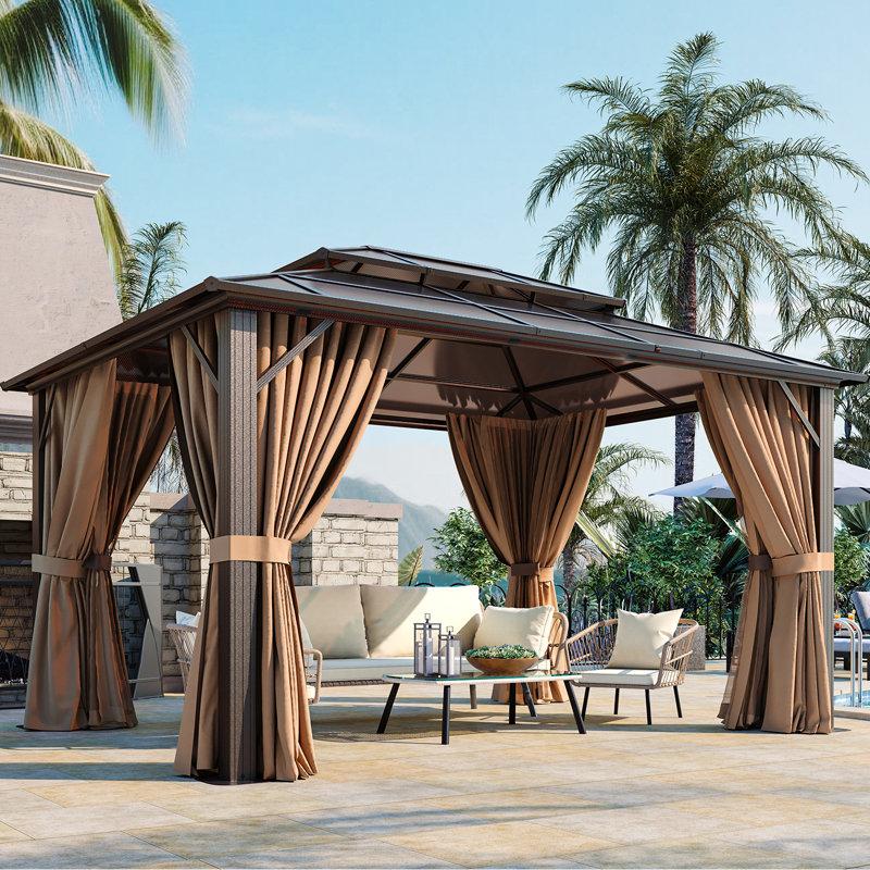 Wayfair 13 Ft. W X 10 Ft. D Outdoor Patio Gazebo With Hardtop Double Roof