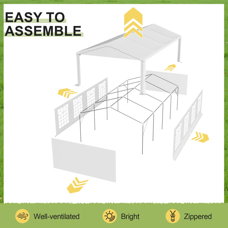 Wayfair 13 Ft. W X 26 Ft. Patio Party Tent With Removable Sidewall For Backyard Outdoor Wedding Canopy