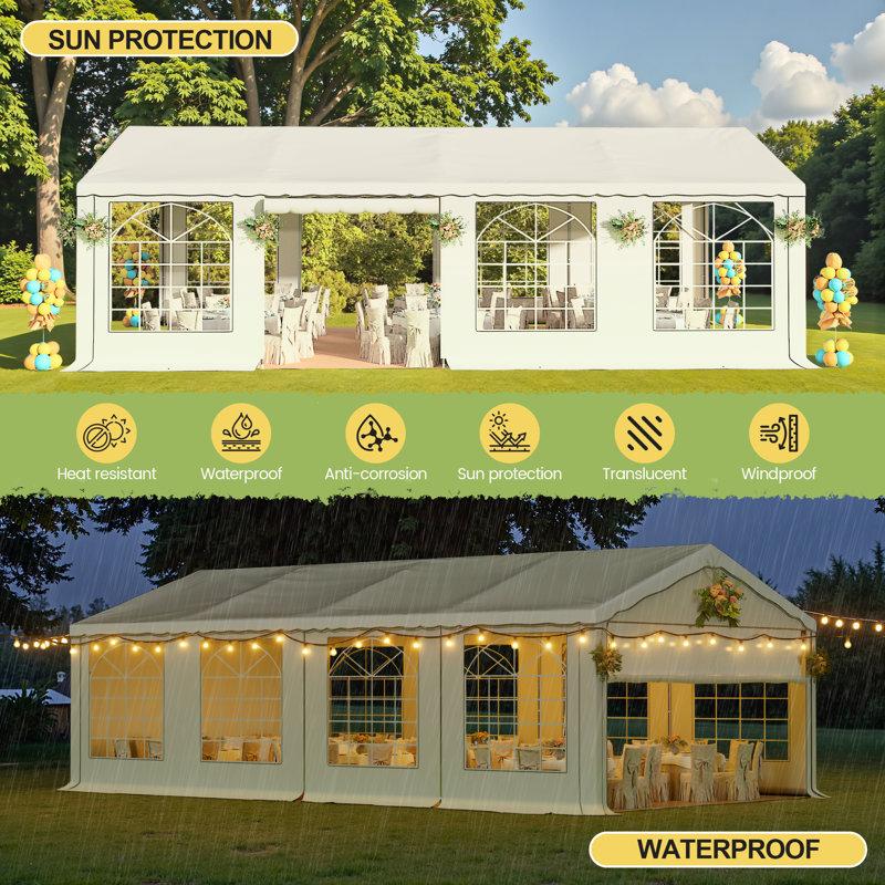 Wayfair 13 Ft. W X 26 Ft. Patio Party Tent With Removable Sidewall For Backyard Outdoor Wedding Canopy