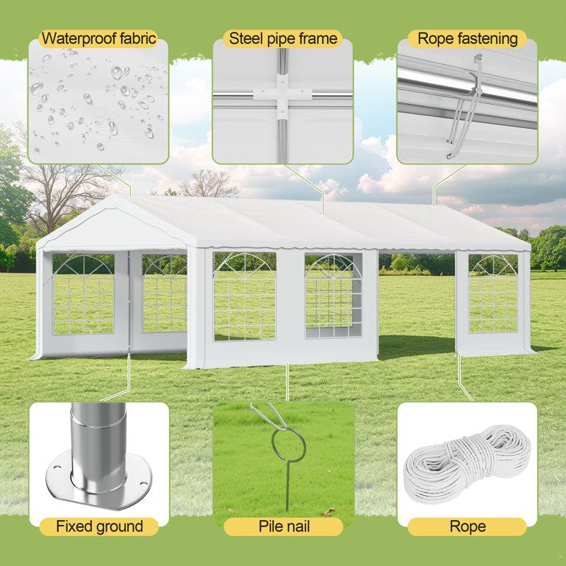 Wayfair 13 Ft. W X 26 Ft. Patio Party Tent With Removable Sidewall For Backyard Outdoor Wedding Canopy