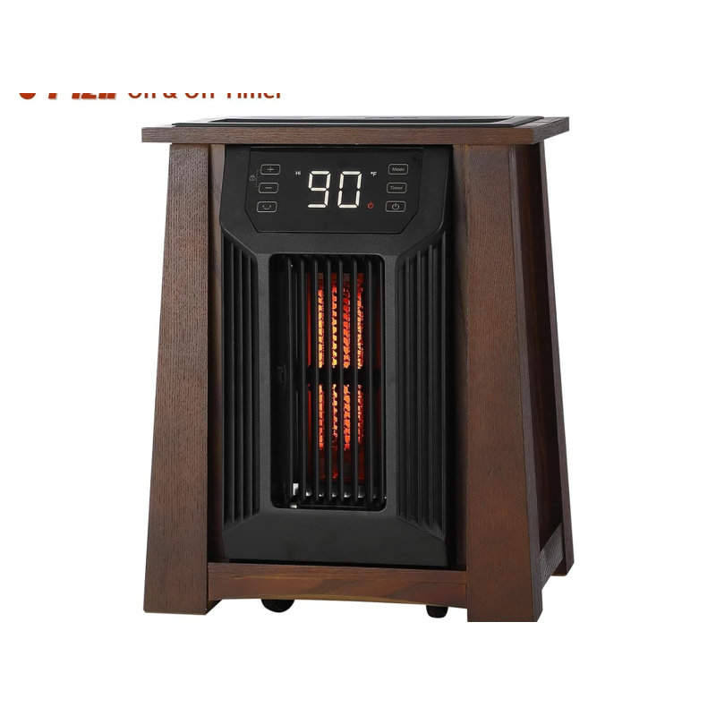 Wayfair 1500 Watt Electric High Efficiency Cabinet Space Heater With Adjustable Thermostat 8 Quartz Heating Elements Remote Included And With Digital Display