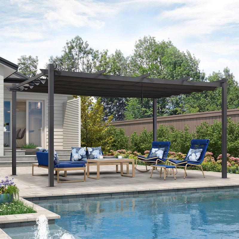 Wayfair 16 Ft. W X 12 Ft. D Aluminum Pergola With Canopy