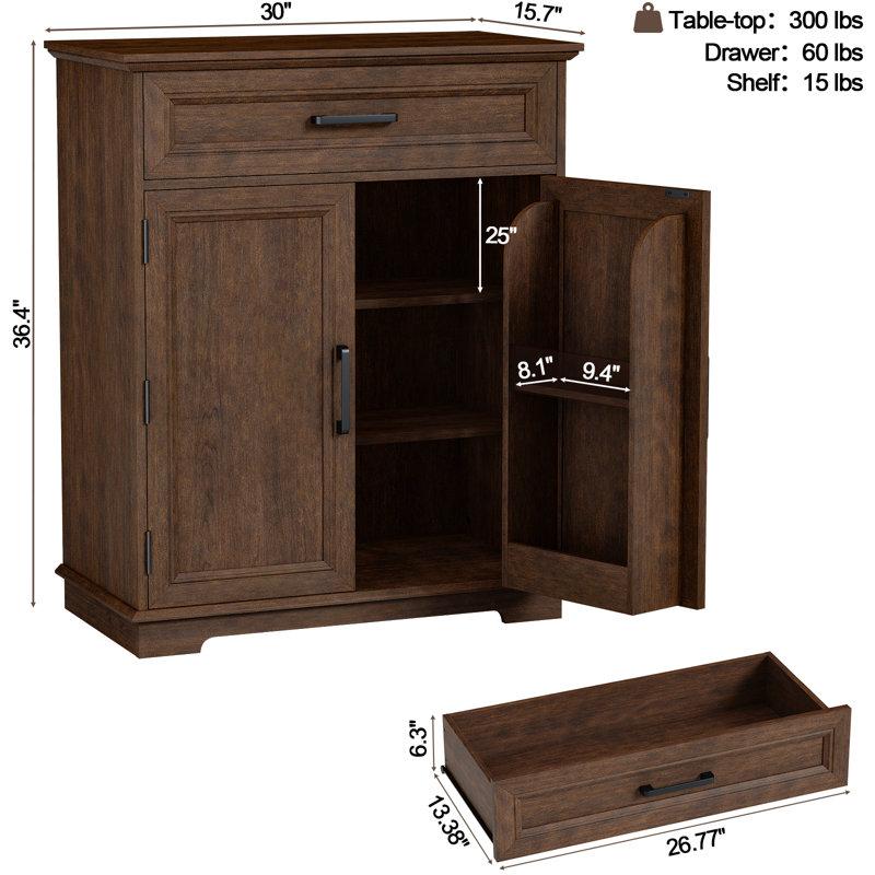 Wayfair 1Drawer 2-Door Accent Cabinets Chests With Storage For Living Room Kitchen Entryway Dining Pantry Cabinet With 4 Hanging Shelves