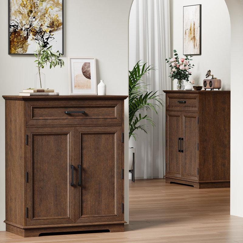 Wayfair 1Drawer 2-Door Accent Cabinets Chests With Storage For Living Room Kitchen Entryway Dining Pantry Cabinet With 4 Hanging Shelves