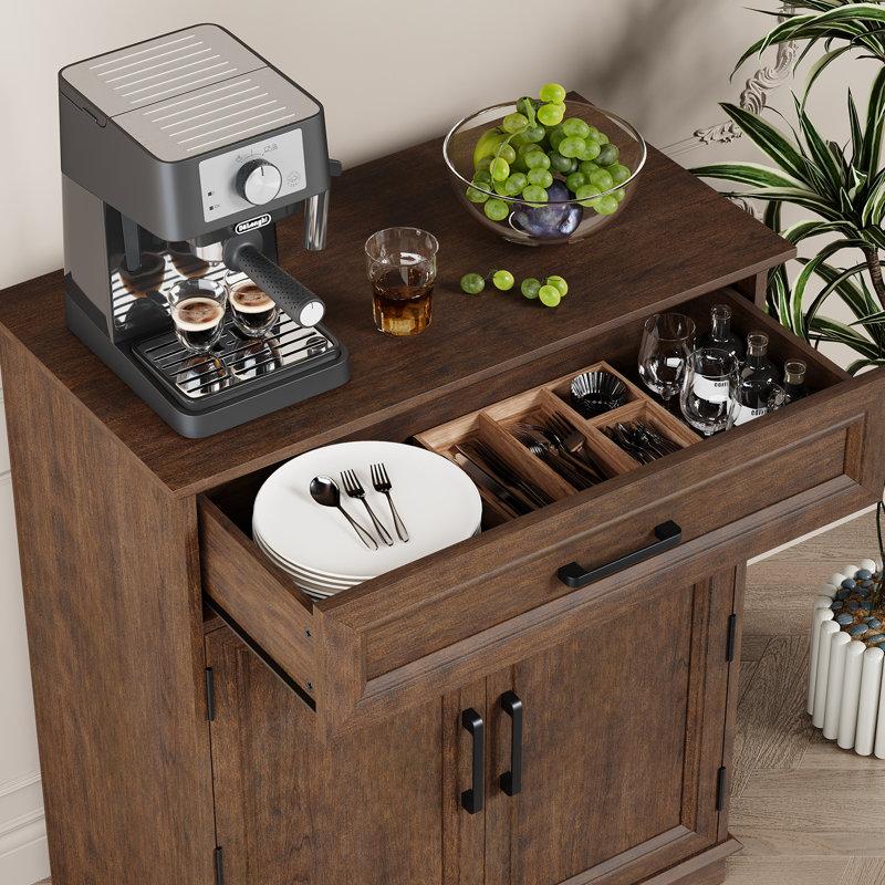 Wayfair 1Drawer 2-Door Accent Cabinets Chests With Storage For Living Room Kitchen Entryway Dining Pantry Cabinet With 4 Hanging Shelves