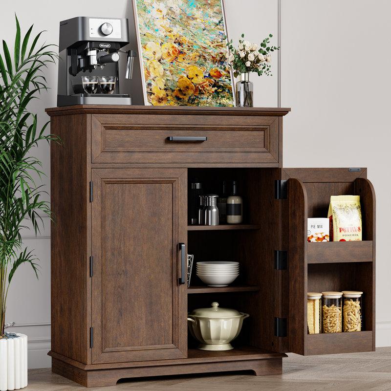Wayfair 1Drawer 2-Door Accent Cabinets Chests with Storage for Living Room Kitchen Entryway Dining Pantry Cabinet with 4 Hanging Shelves
