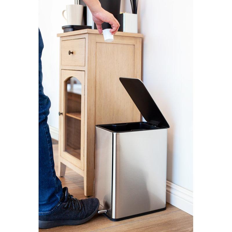 Wayfair 2.6 Gallon Stainless Steel Rectangular Step On Bathroom Trash Can