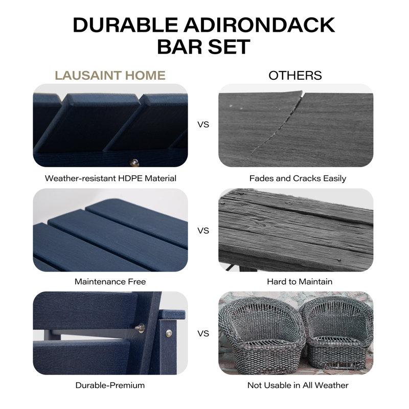 Wayfair 2-Person HDPE Outdoor Oversize Sturdy Bar Set