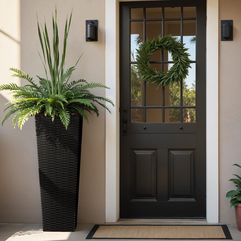 Wayfair 2-piece Premium Imitation Rattan Plastic Planters With Drainage Holes Tall Planter Pots For Indoor & Outdoor Use