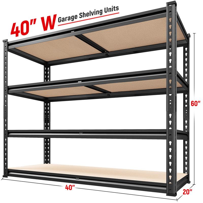 Wayfair 20"D X 40"W Shelving Unit Loads 2000Lbs Heavy Duty Garage Shelving Adjustable Metal Storage Shelves
