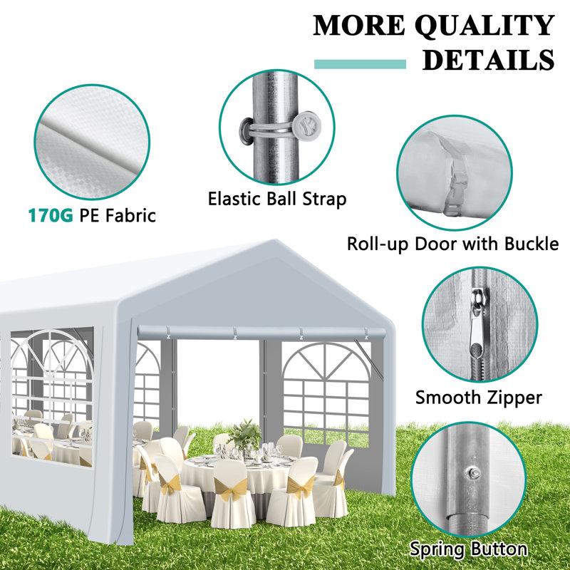 Wayfair 20FT ×40FT Metal Party Tent Canopy Heavy Duty Outdoor Wedding Gazebo With 4 Sand Bags