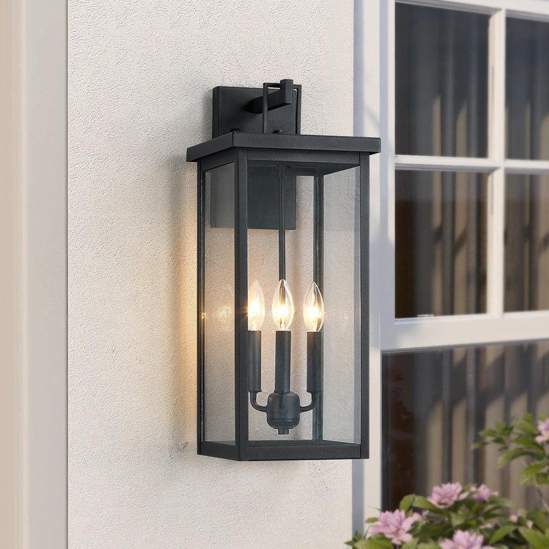 Wayfair 22.5in Large Black Outdoor Wall Lantern Sconce Light