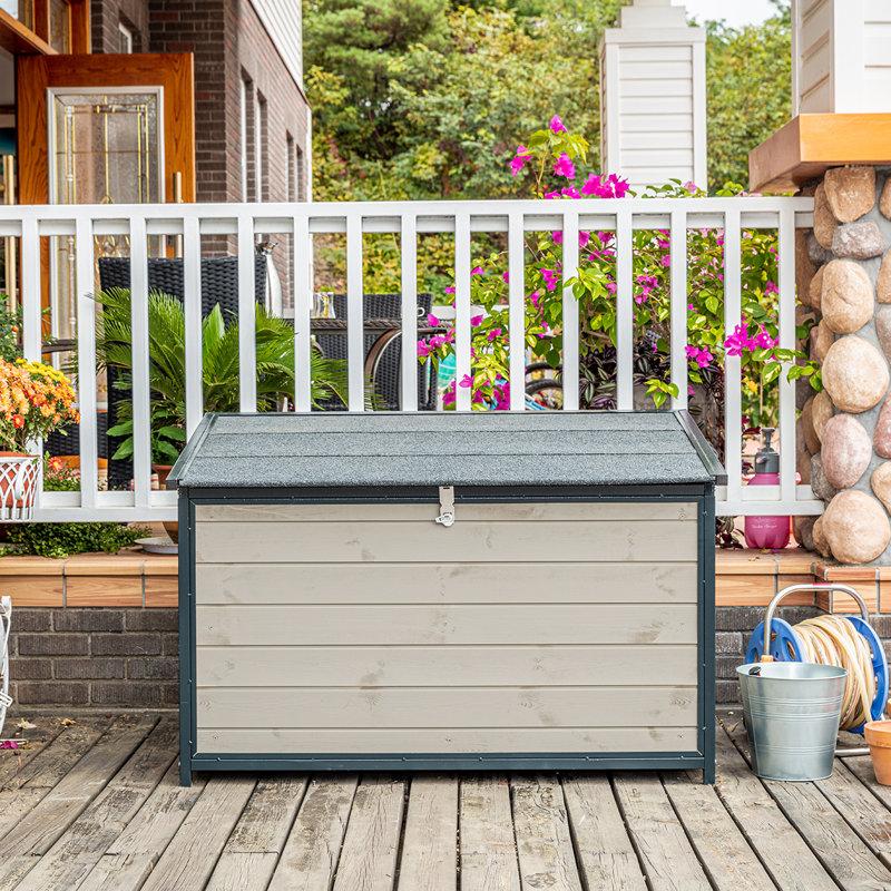 Wayfair 24.4 CUFT. Outdoor Solid Wood Storage Bin and Pet Food Storage Container