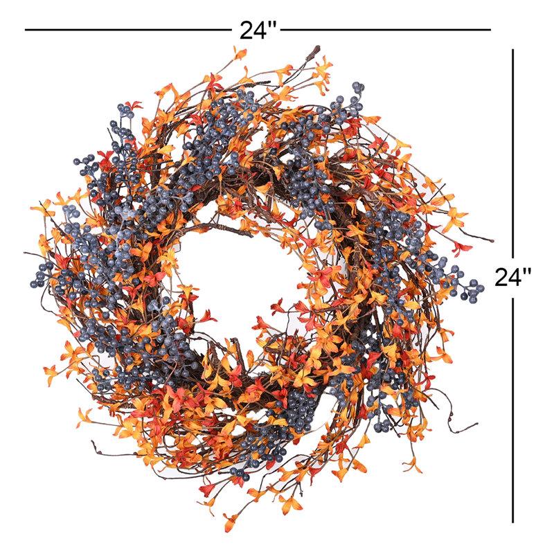 Wayfair 24" Fall Autumn Twig Berry Front Door Wreath
