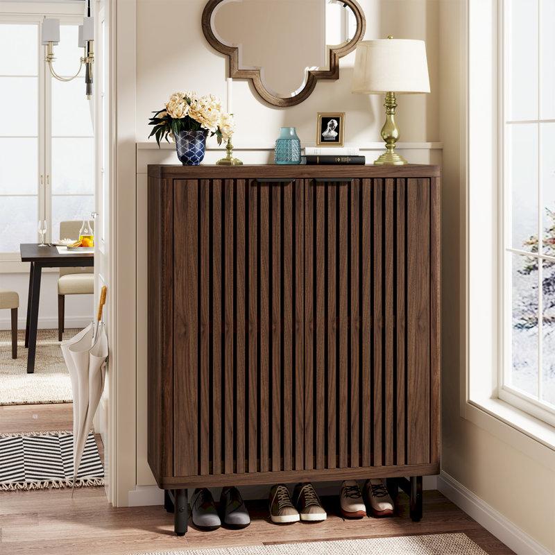 Wayfair 24 Pair Shoe Storage Cabinet With 2 Shutter Doors