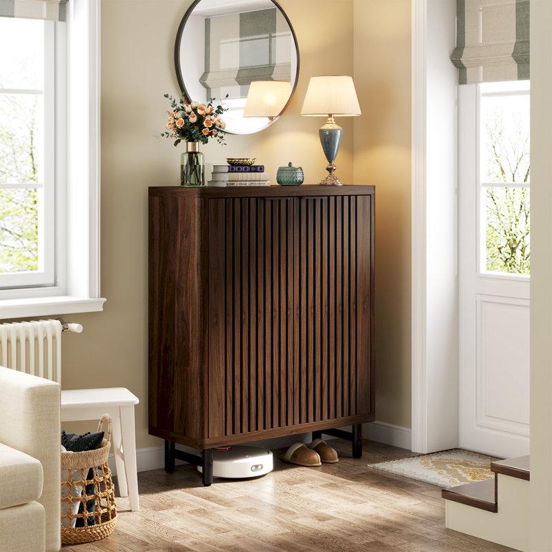 Wayfair 24 Pair Shoe Storage Cabinet with 2 Shutter Doors