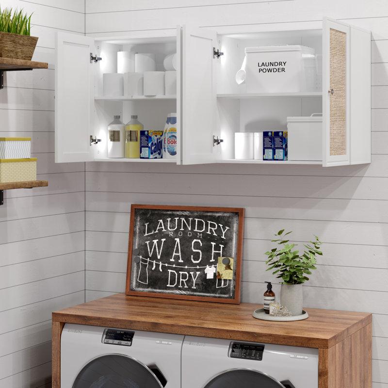 Wayfair 24" Wall Mounted Cabinet With Rattan Doors (Set Of 2)