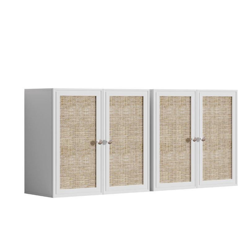 Wayfair 24" Wall Mounted Cabinet With Rattan Doors (Set of 2)
