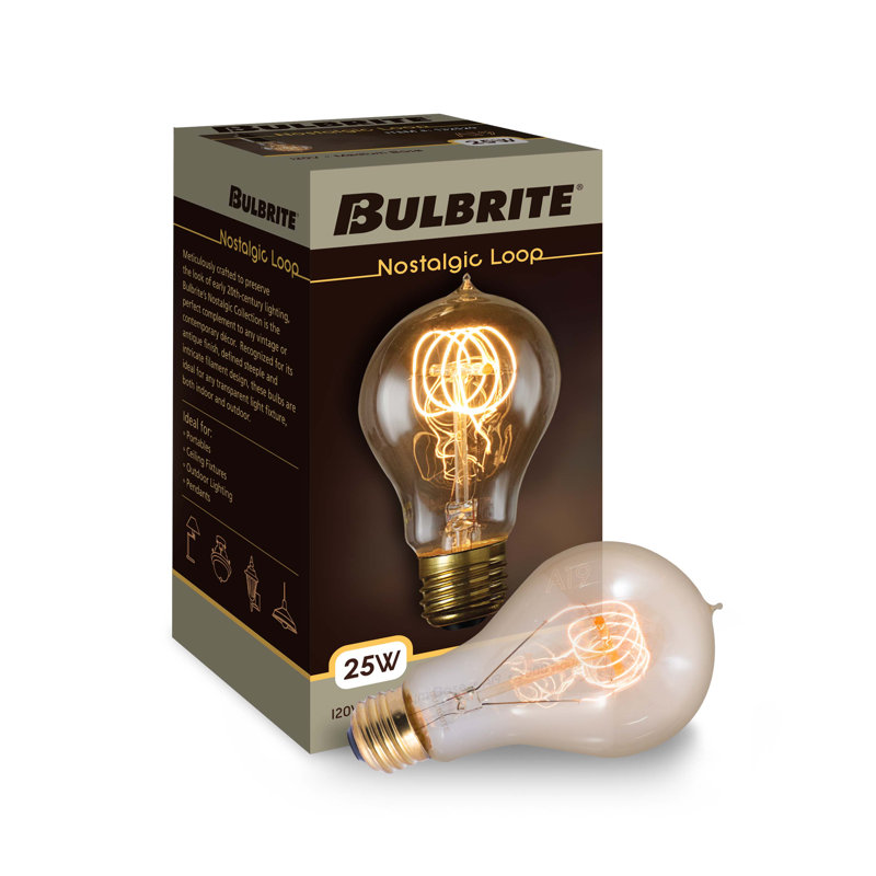 Wayfair 25 Watt Equivalent A19 Incandescent Antique Dimmable Light Bulb E26/Medium (Standard) Base (Set Of 4) 861373