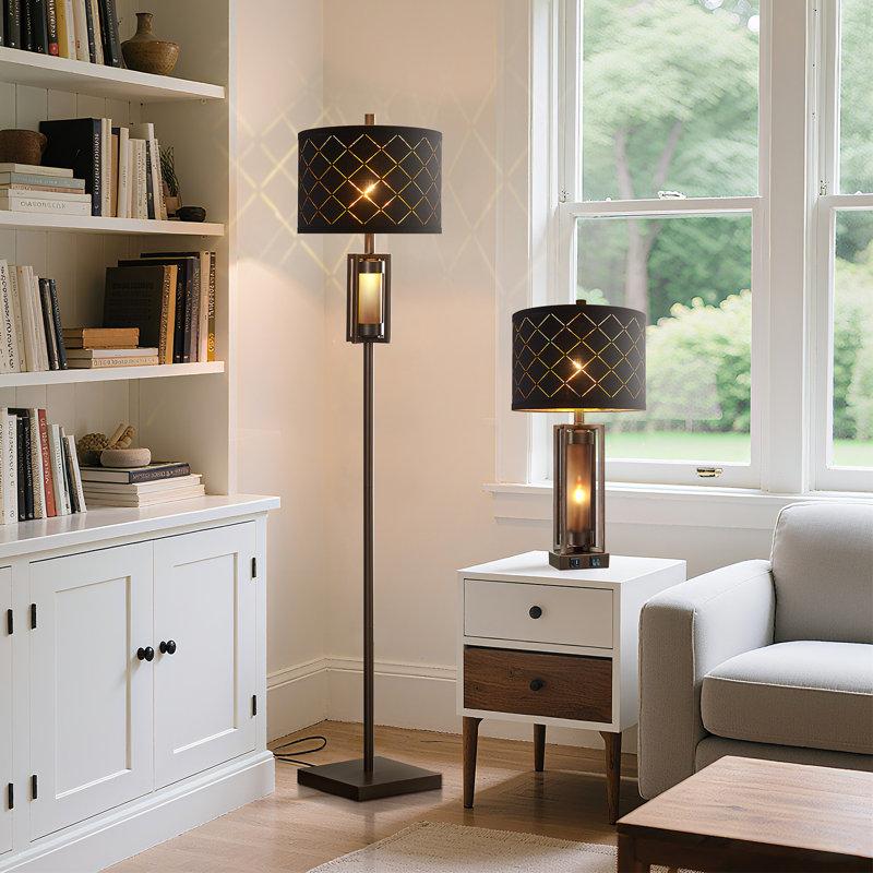 Wayfair 26" Nikaela Table Lamp Set With Night Light And USB Ports (Set Of 2)