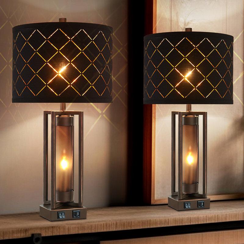 Wayfair 26" Nikaela Table Lamp Set With Night Light And USB Ports (Set of 2)