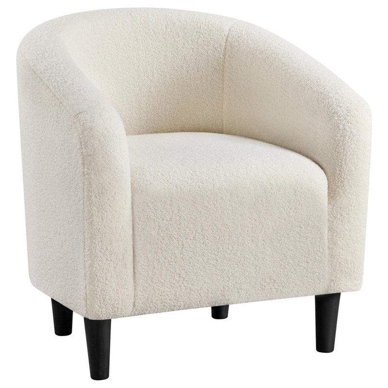 Wayfair 27”Wide Upholstered Solid Wood Barrel Accent Club Chair