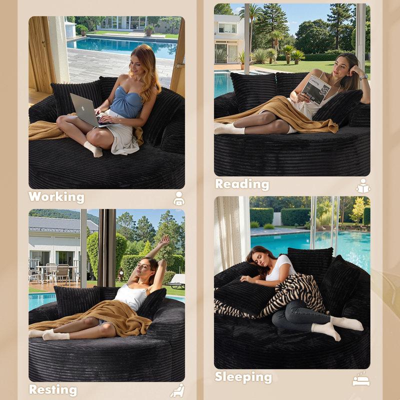 Wayfair 3-Piece No-Assembly Living Room Set Modern Sectional Sofa With Loveseat And Chaise Lounge