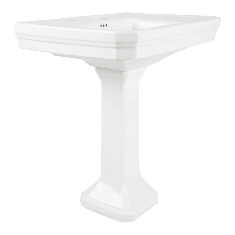 Wayfair 32 Inch Pedestal Sink - 8 Inch Faucet Drillings - White CHC1315M