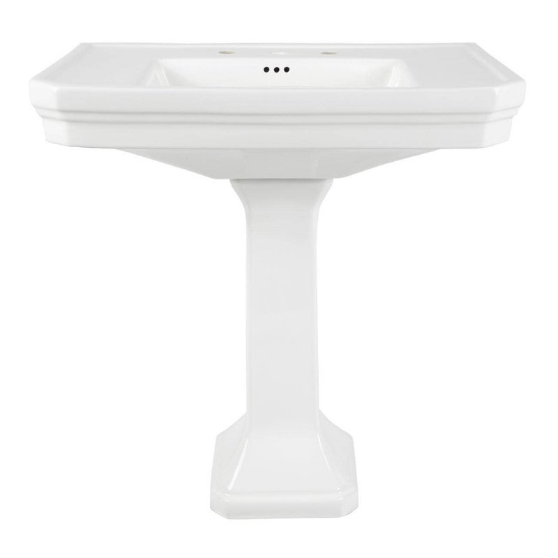 Wayfair 32 Inch Pedestal Sink - 8 Inch Faucet Drillings - White CHC1315M
