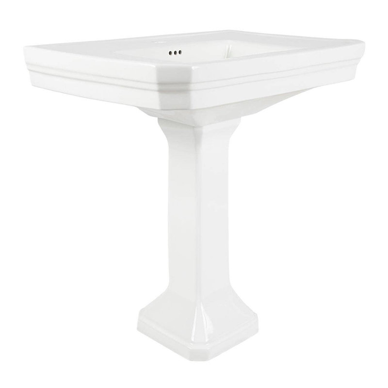 Wayfair 32 Inch Pedestal Sink - Single Hole Faucet Drilling - White CHC13151M