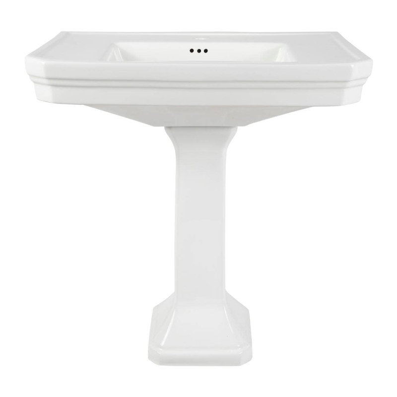 Wayfair 32 Inch Pedestal Sink - Single Hole Faucet Drilling - White CHC13151M