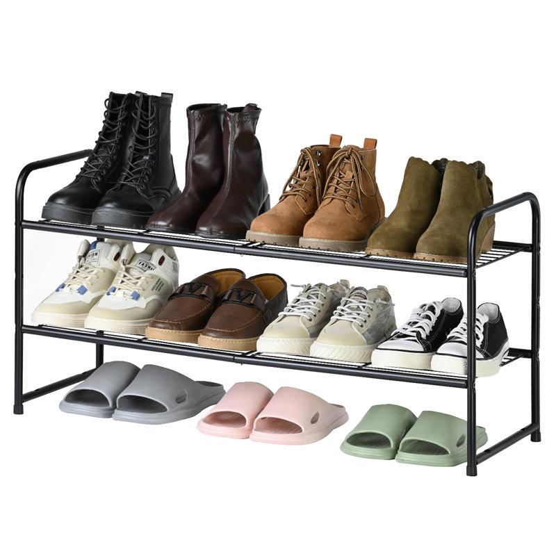 Wayfair 32'' Wide 2-Tier Wire Grid Shoe Rack for Closet Stackable and Adjustable Shoe Shelf