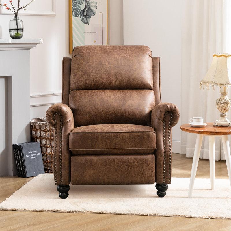 Wayfair 34.6" Wide Classic And Overstuffed Soft Pushback Recliner With Rivet