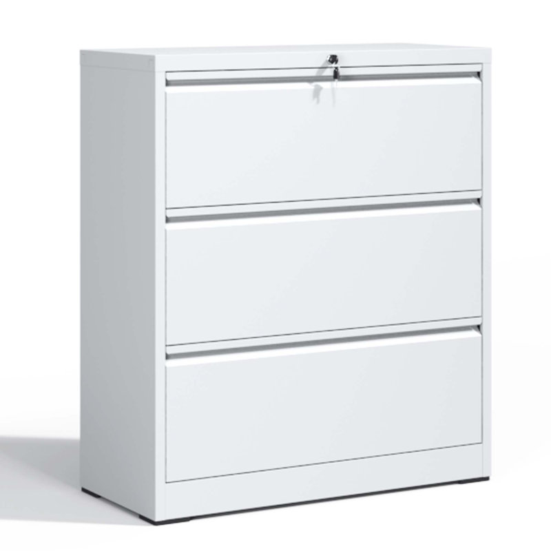 Wayfair 35.43"W 3-Drawer Locking Metal Lateral File Cabinet - Heavy-Duty Home Office Storage for A4/Letter/Legal/F4