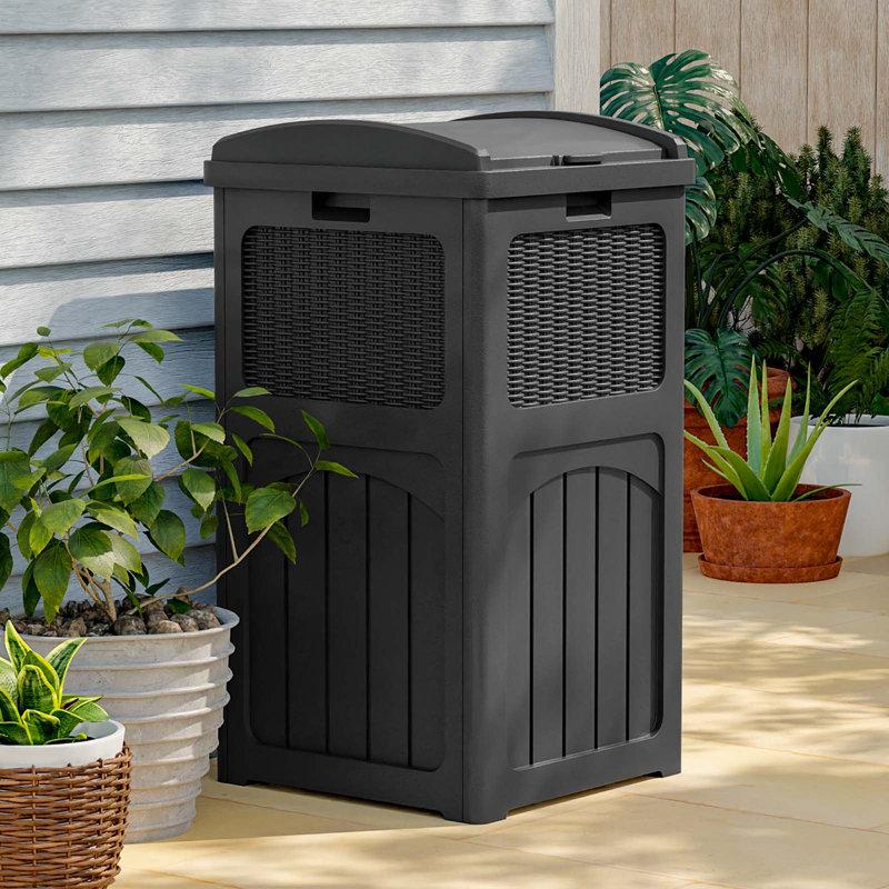 Wayfair 35 Gallon Outdoor Manual Lift Trash Hideaway Container