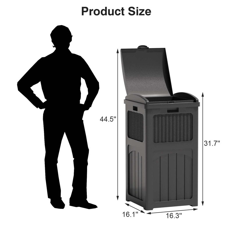 Wayfair 35 Gallon Outdoor Manual Lift Trash Hideaway Container