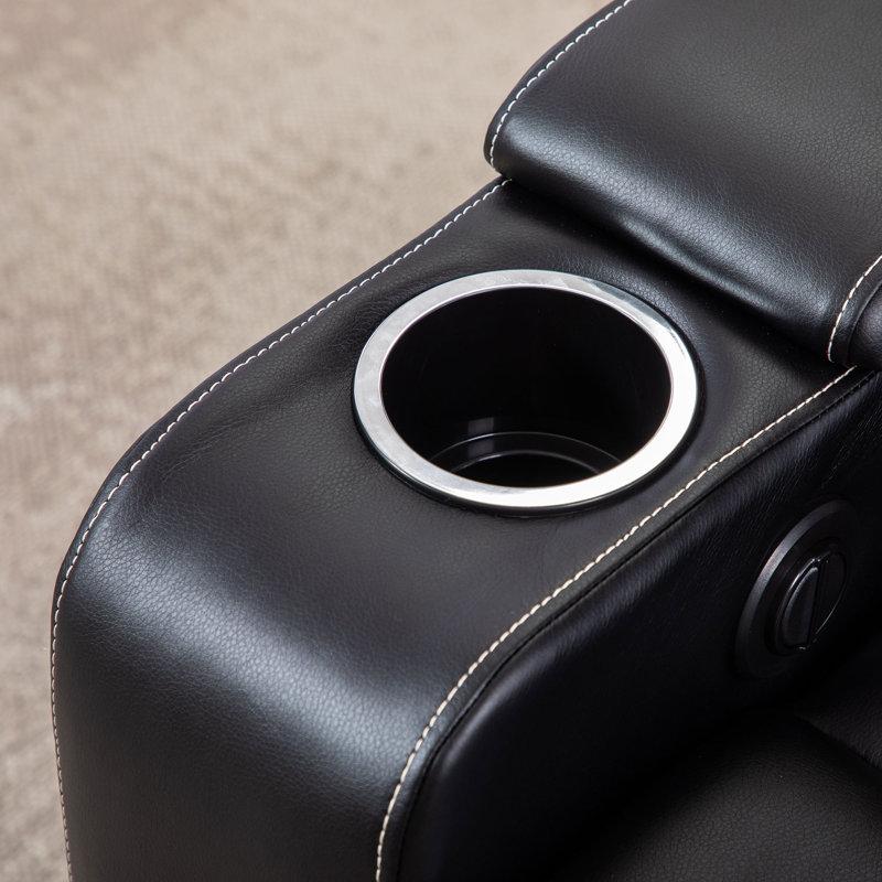 Wayfair 36.22" Wide Contemporary Premium Faux Leather Power Home Theater Individual Seat With Cup Holders Arm Storage And USB Port (Set Of 5)