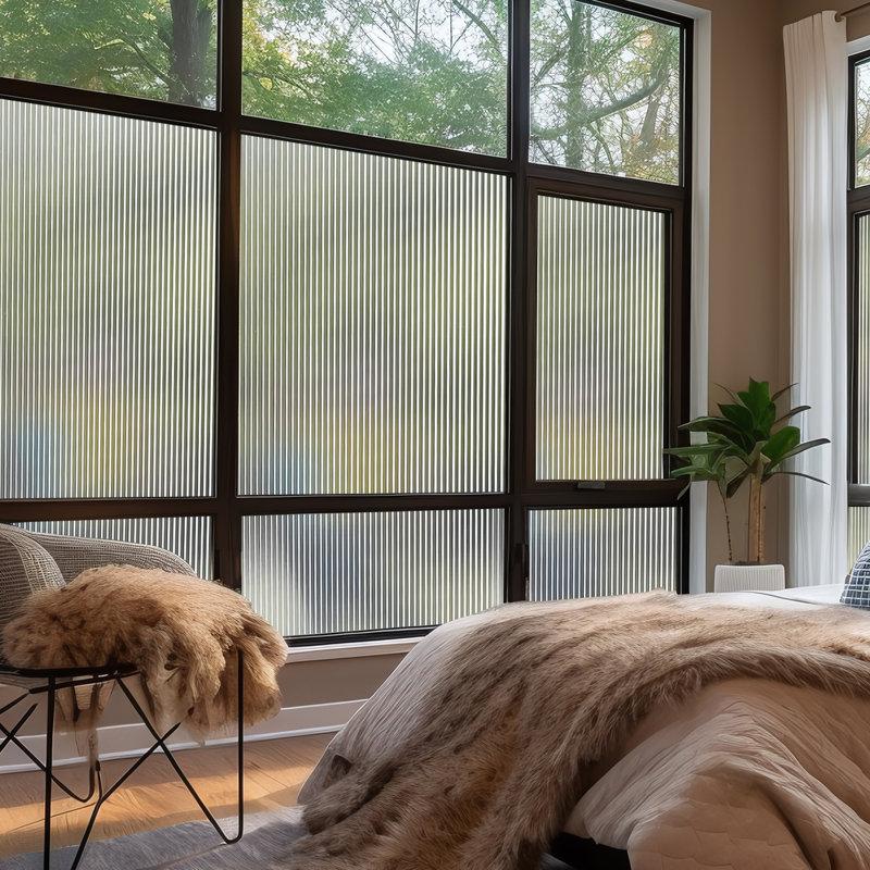 Wayfair 3D Striped Pattern Frosted Decorative Window Decal