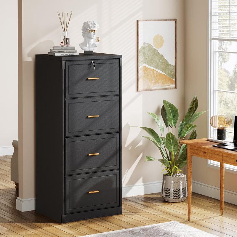 Wayfair 4-drawer File Cabinet Vertical Filing Cabinet With Lock Wood File Cabinet For Home Office