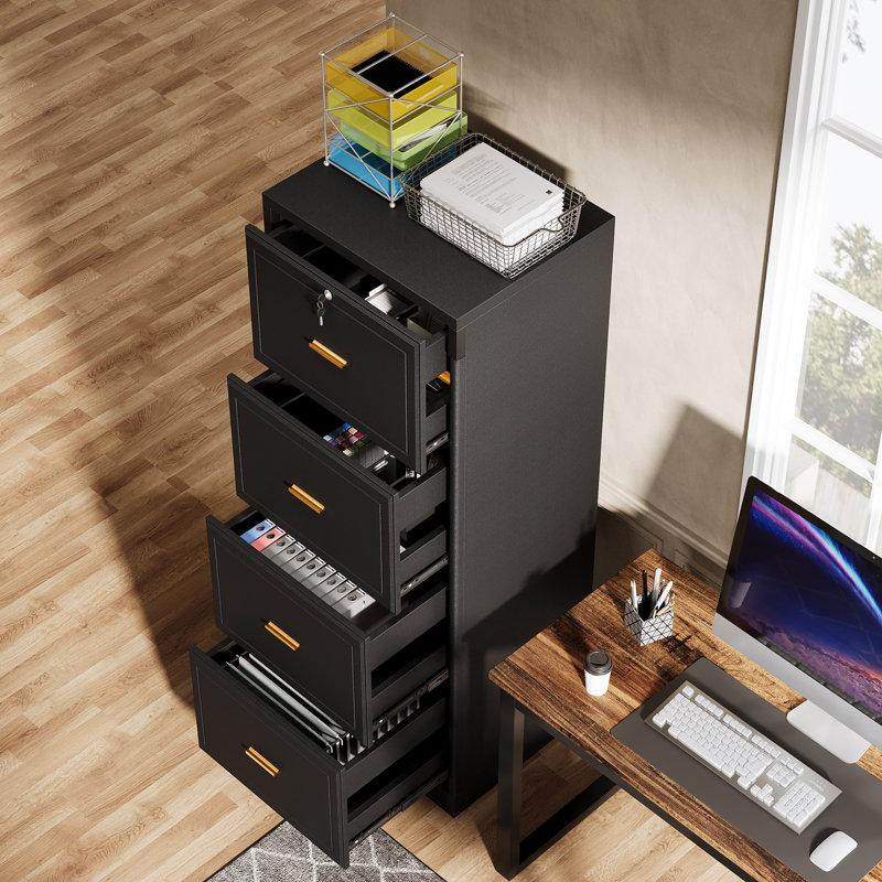 Wayfair 4-drawer File Cabinet Vertical Filing Cabinet With Lock Wood File Cabinet For Home Office