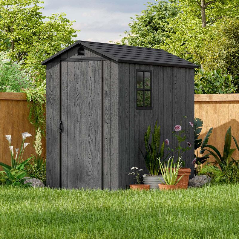 Wayfair 4 Ft. W X 6 Ft. D Plastic Storage Shed With Floor Resin Shed With Window And Lockable Door