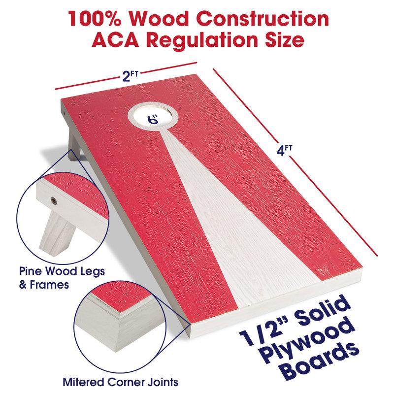 Wayfair 4 Ft X 2 Ft Regulation Size Solid Wood Cornhole Boards Game Set - Outdoor Games With Carrying Case
