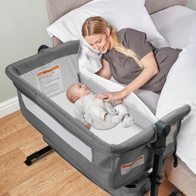 Wayfair 4 In 1 Baby Basinet Bedside Bassinet For Baby Height Adjustable Bassinet Bedside Sleeper With Lockable Wheels & Mosquito Nets