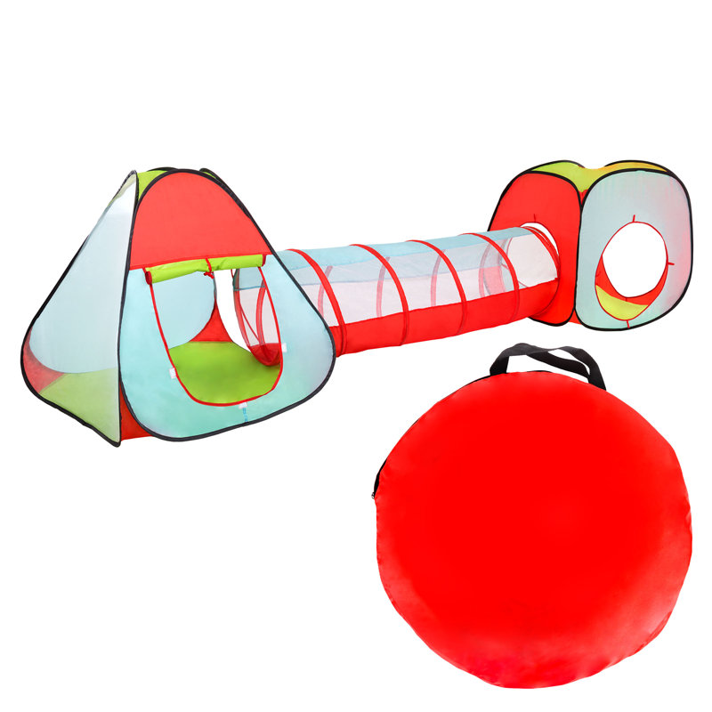 Wayfair 4-Piece Kids Pop-Up Tent Cube And Tunnel Set For Indoor And Outdoor Use Colorful Playhouse With Carrying Case