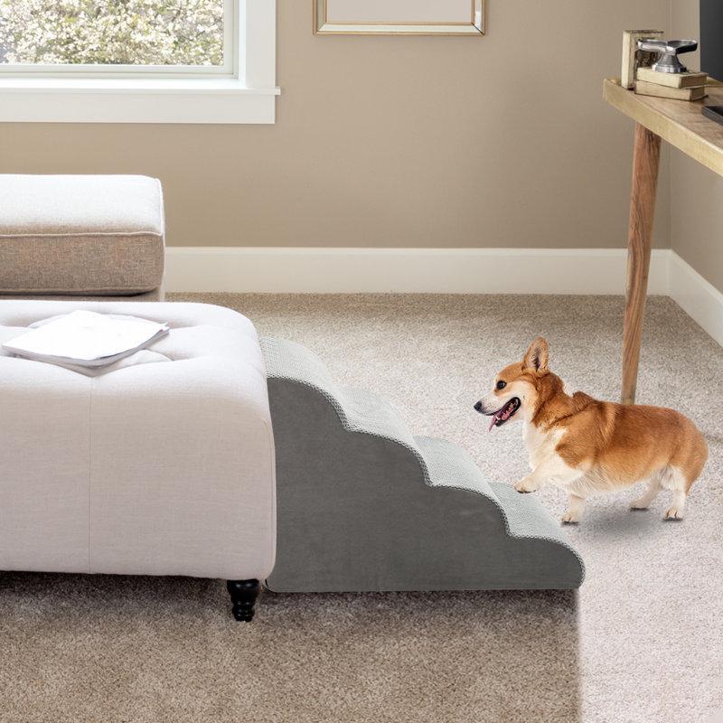Wayfair 4 Steps Waterproof Pet Stairs For Small Dogs And Cats 19.7" H Ramp For High Beds Couch Sofa
