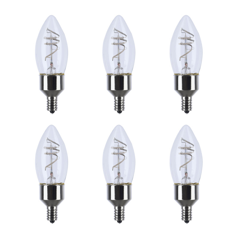 Wayfair 4 Watt LED - Reminiscent - Flex Gray Coil Filament - B11 - Candelabra Base - 2700K CCT - Clear - 120 Volt (Set Of 6) S11525